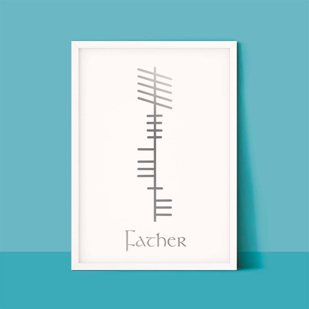 Ogham Foiled Print - Athair / Father