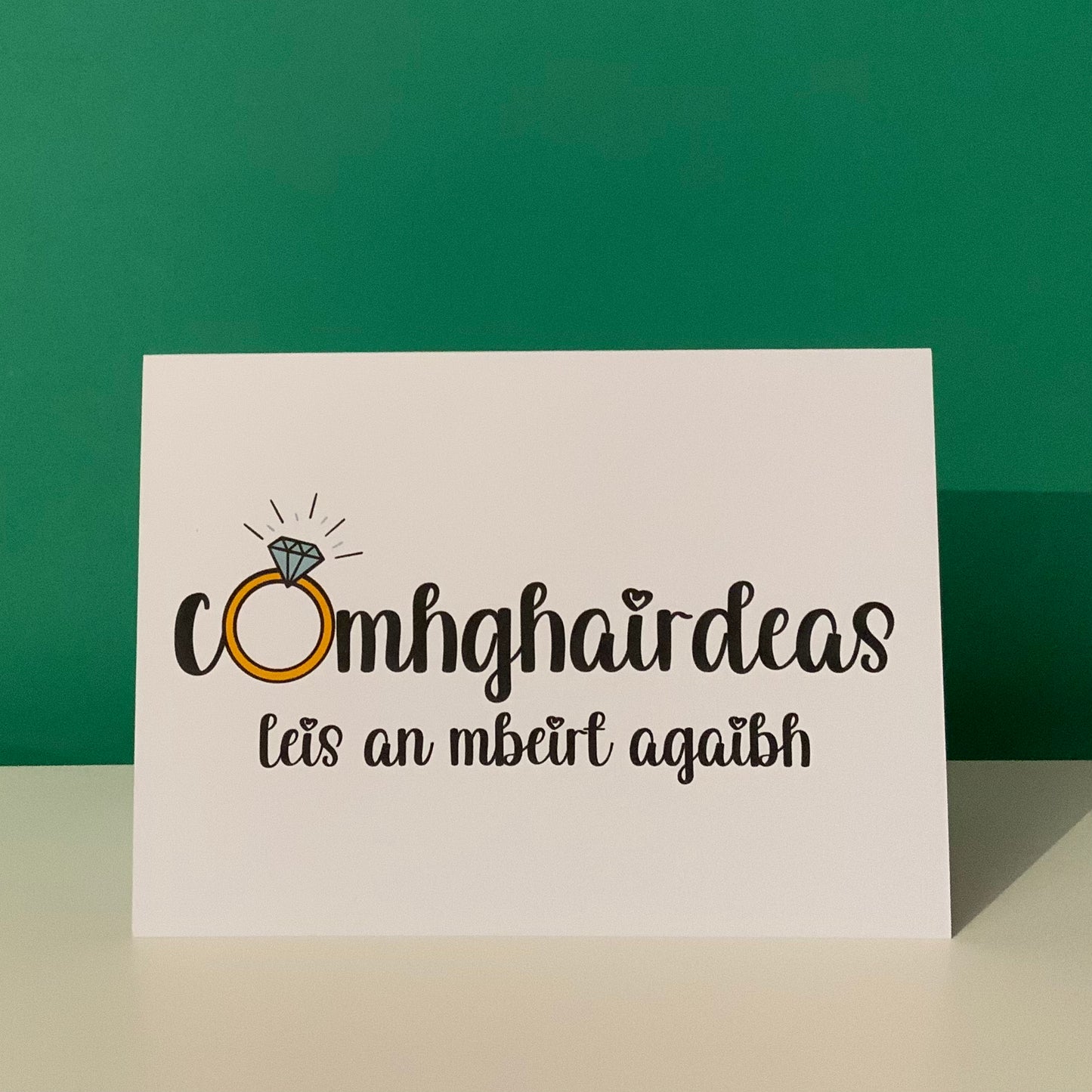 Comhghairdeas leis an mbeirt agaibh