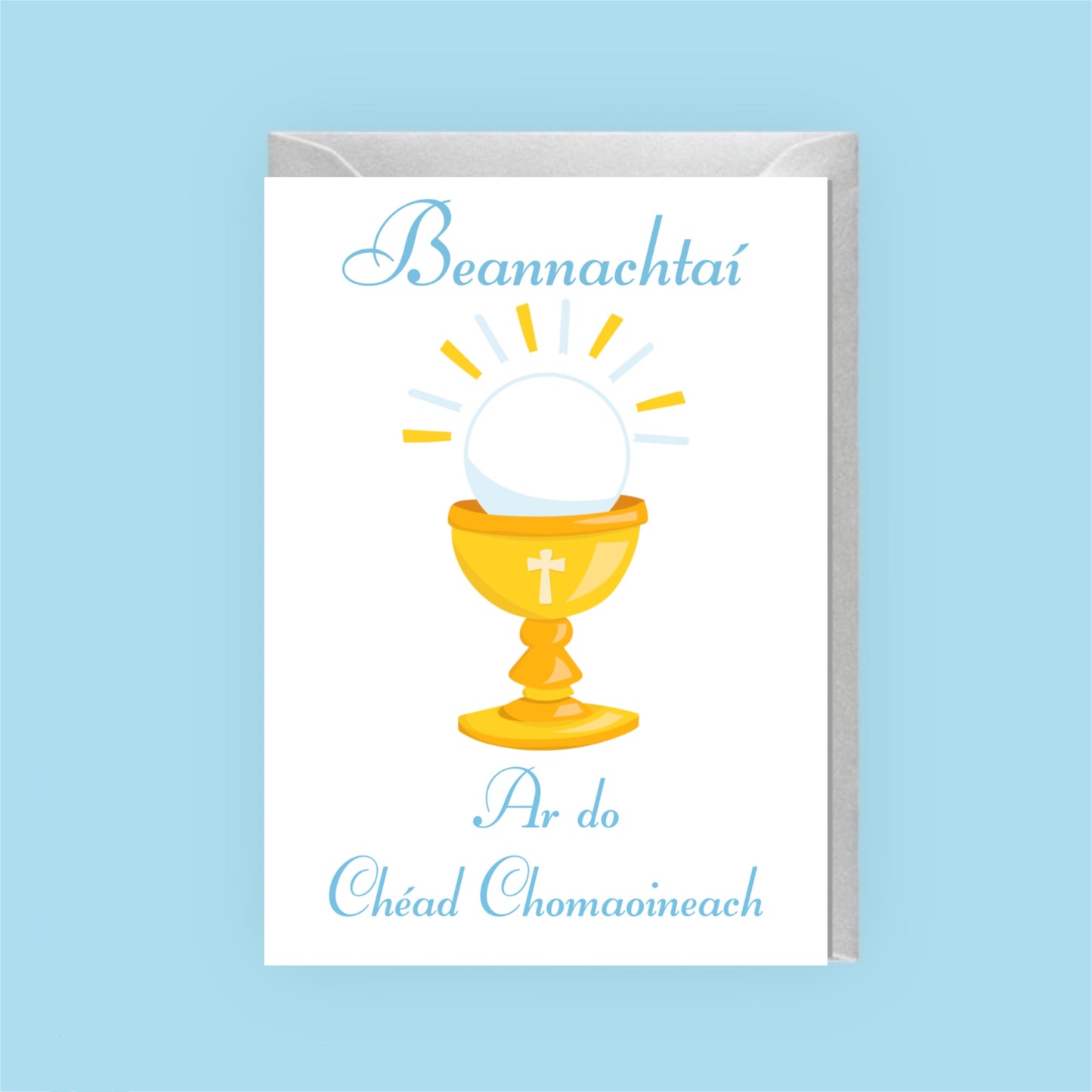 Boys Irish Language Communion Card