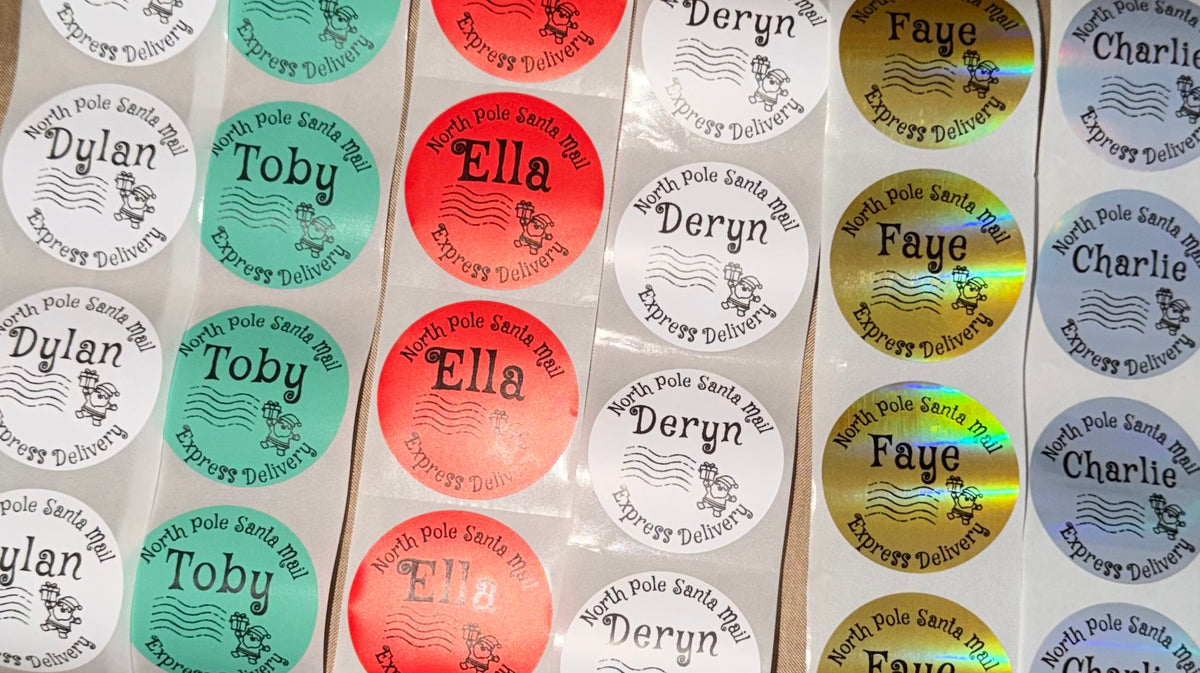 Personalised North Pole Express Delivery Stickers