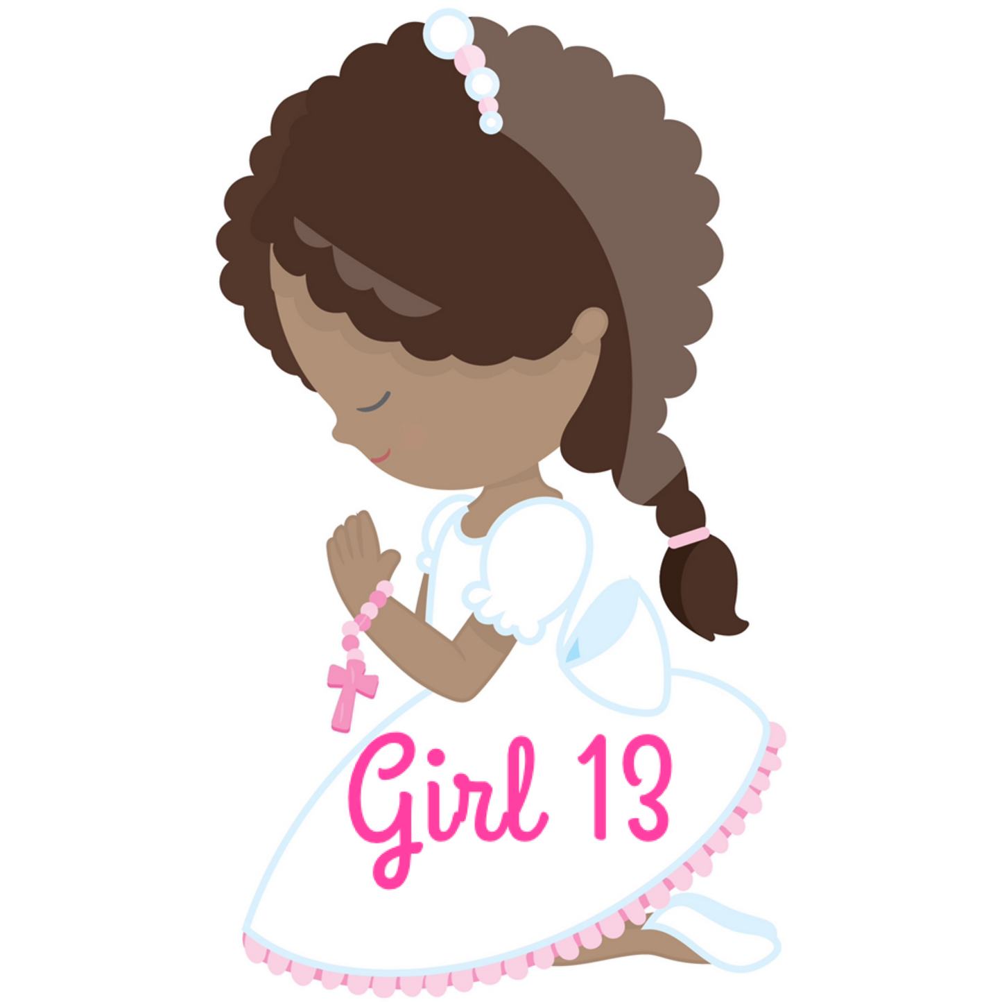 Girls Communion Cupcake Toppers